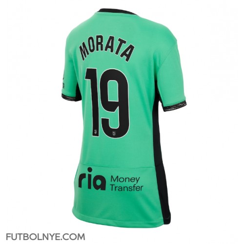 Camiseta Atletico Madrid Alvaro Morata #19 Tercera Equipación para mujer 2023-24 manga corta